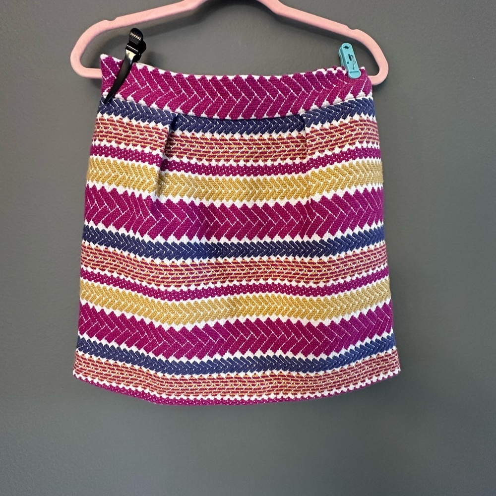 Anthropologie Nomad Morgan Carper Skirt Medium Colorful Stripes Pockets Preppy